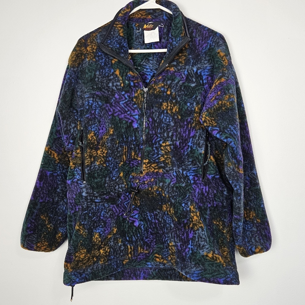 REI Fleece Jacket Mens Sz S Aztec 1/2 Zip Pullover Vintage 90s USA Purple Gorp‎